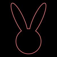 Neon hare or rabbit head red color vector illustration flat style image