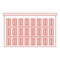 imagen de estilo plano de ilustración de vector de color rojo de hotel de neón