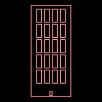 Neon sky tower building red color vector illustration flat style image