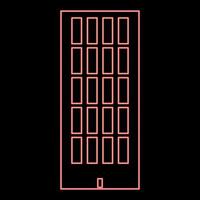 Neon sky tower building red color vector illustration flat style image