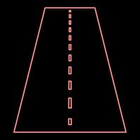 Neon road red color vector illustration flat style image