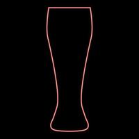 Neon beer glass red color vector illustration flat style image