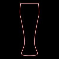 Neon beer glass red color vector illustration flat style image