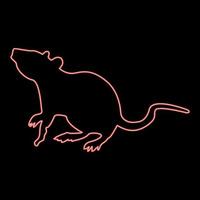 Neon rat red color vector illustration flat style image