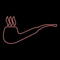 Neon smoking pipe red color vector illustration flat style image