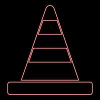 Neon road cone red color vector illustration flat style image