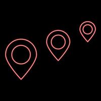 Neon location way red color vector illustration image flat style