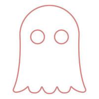 Neon ghost red color vector illustration image flat style