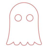 Neon ghost red color vector illustration image flat style