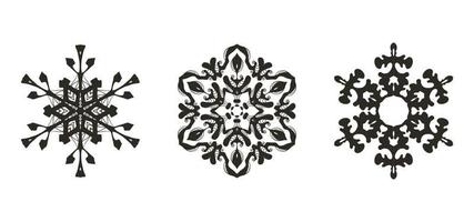 Snowflakes big set icons. Flake crystal silhouette collection. Happy new year, xmas, christmas. Snow, holiday, cold weather, frost. Winter design elements vector eps 10