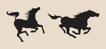Running horse black silhouette vector