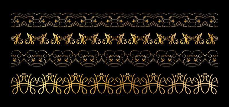 set of decorative gold borders