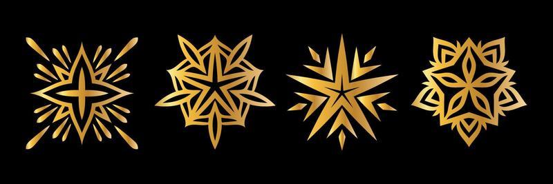 gold star icons on black background vector