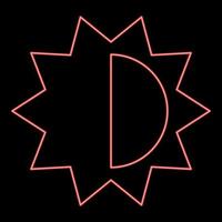 Neon brightness and contrast setting red color vector illustration flat style image