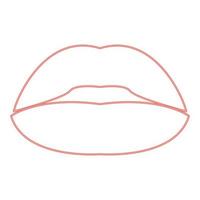 Neon lipstick or lips red color vector illustration flat style image