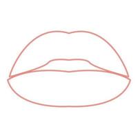 Neon lipstick or lips red color vector illustration flat style image