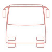 Neon bus red color vector illustration flat style image