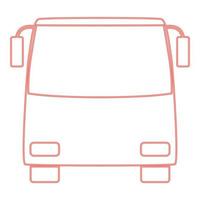 Neon bus red color vector illustration flat style image