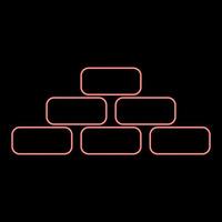 Neon pyramid red color vector illustration flat style image