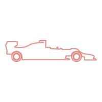 Neon silhouette of a racing car red color vector illustration flat style image