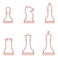 Neon chess pieces red color vector illustration flat style image