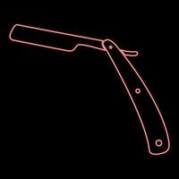 Neon straight razor red color vector illustration flat style image