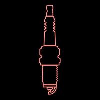 Neon spark plug red color vector illustration flat style image