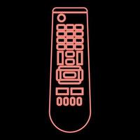 Neon remote control panel red color vector illustration flat style image