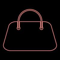 Neon woman bag red color vector illustration flat style image