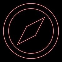 Neon compass red color vector illustration flat style image