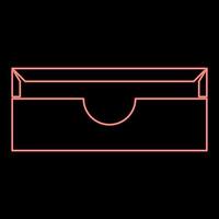 Neon stationary paper tray red color vector illustration flat style image