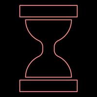 imagen de estilo plano de ilustración de vector de color rojo de reloj de arena de neón