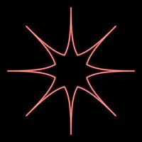 Neon star red color vector illustration image flat style