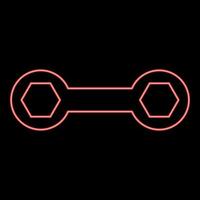 Neon spanner red color vector illustration image flat style