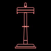 Neon rostrum with one microphone red color vector illustration flat style image