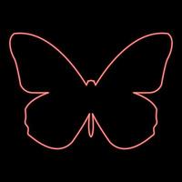 Neon butterfly red color vector illustration flat style image