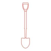 Neon shovel red color vector illustration flat style image