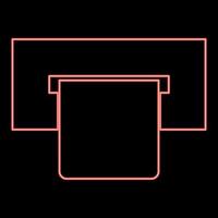 Neon atm card slot icon black color in circle red color vector illustration flat style image