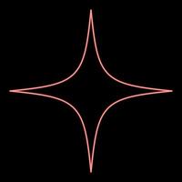 Neon star red color vector illustration flat style image