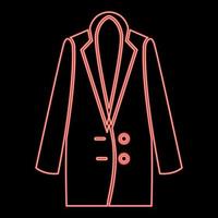 Neon woman overcoat red color vector illustration flat style image