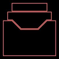 Neon documents archieve or drawer red color vector illustration image flat style