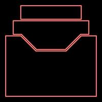 Neon documents archieve or drawer red color vector illustration image flat style