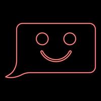 Neon comment smile message red color vector illustration image flat style