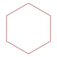 Neon hexagon red color vector illustration image flat style