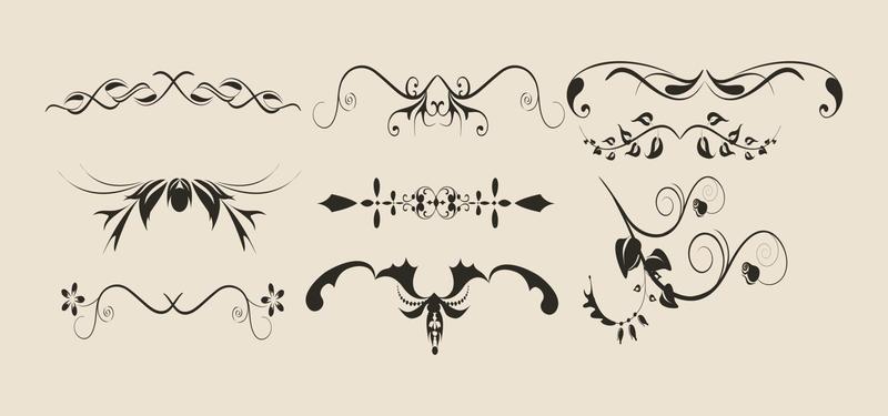 Decorative elements, border and page rules vector