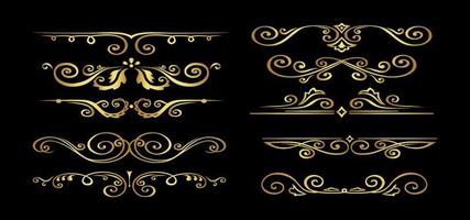Gold dividers Vector eps 10
