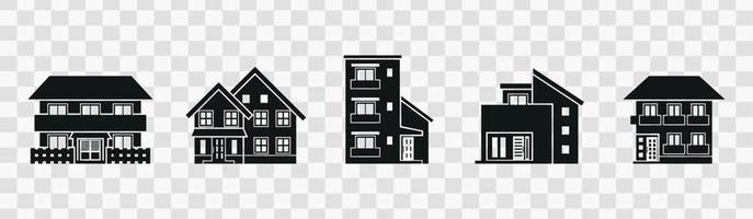 Buildings icon set. Bank, school, courthouse, university, library. Architecture concept. Can be used for topics like office vector