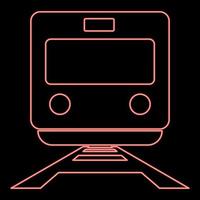 Neon train red color vector illustration flat style image