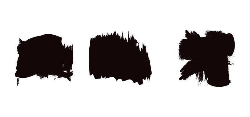 Set of different ink paint brush strokes isolated on white background. Grunge banner background. Vector illustration