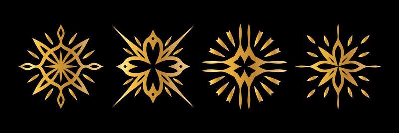 different gold star shape vector